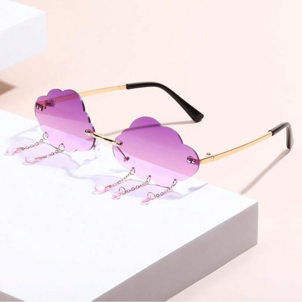 *DEAL* ~ Cloud Purple Raindrop Charm Festival Rave UV Sunglasses